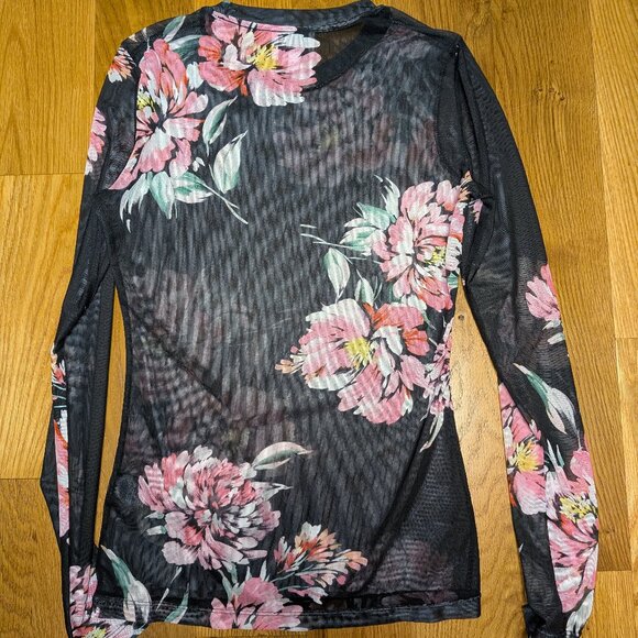 Johnny Was Jade Natalie Long Sleeve Mesh Tee Size XS in Juliette - Picture 5 of 10